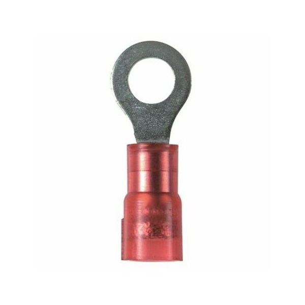 Ring Terminal, #8 Stud Size, 18 AWG, 600 V, Nylon Insulated, Red, 1000 PK